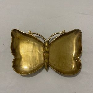 Gold butterfly jewelry dish